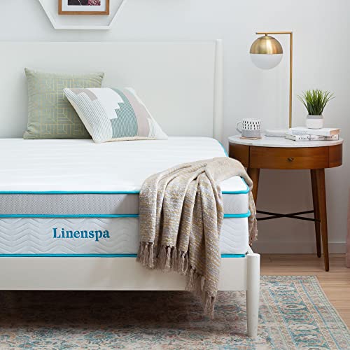 LINENSPA 12 Inch Memory Foam and Innerspring Hybrid Mattress – Twin Mattress – Bed in a Box – Plush Mattress