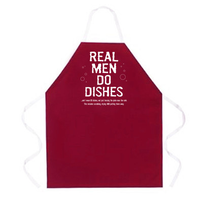 Real Men Do Dishes Apron in Maroon