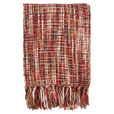 Tabitha Acrylic Throw Color: Red, Tan, Brown, Chocolate, White